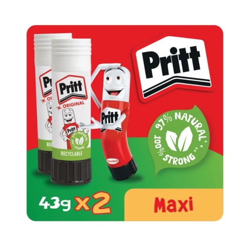 Pritt Stick Glue Stick 43g (Pack of 2) 1485357