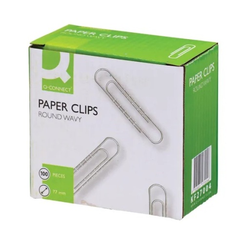 Q-Connect Paperclips Wavy 77mm (100 Pack) KF27004