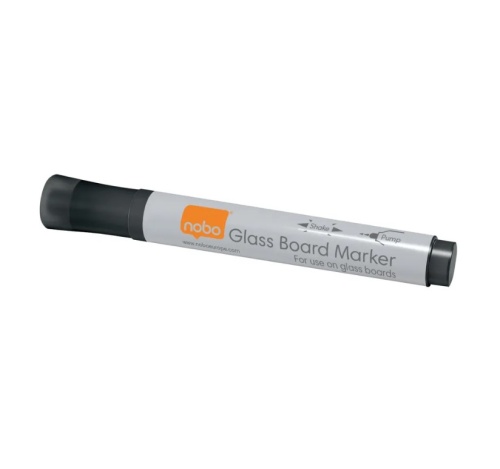 Nobo Glass Whiteboard Marker Black (4 Pack) 1905322