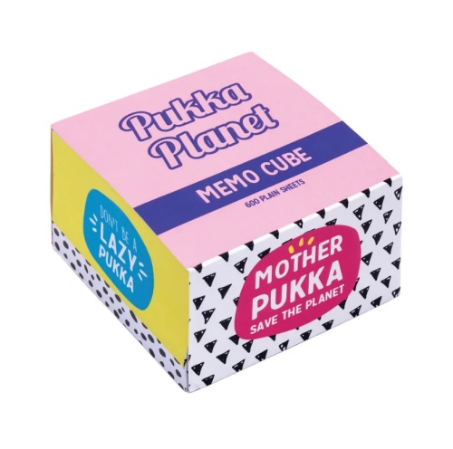 Pukka Planet Memo Block Plain 600 Sheets 70gsm 80x80x50mm 9708-SPP